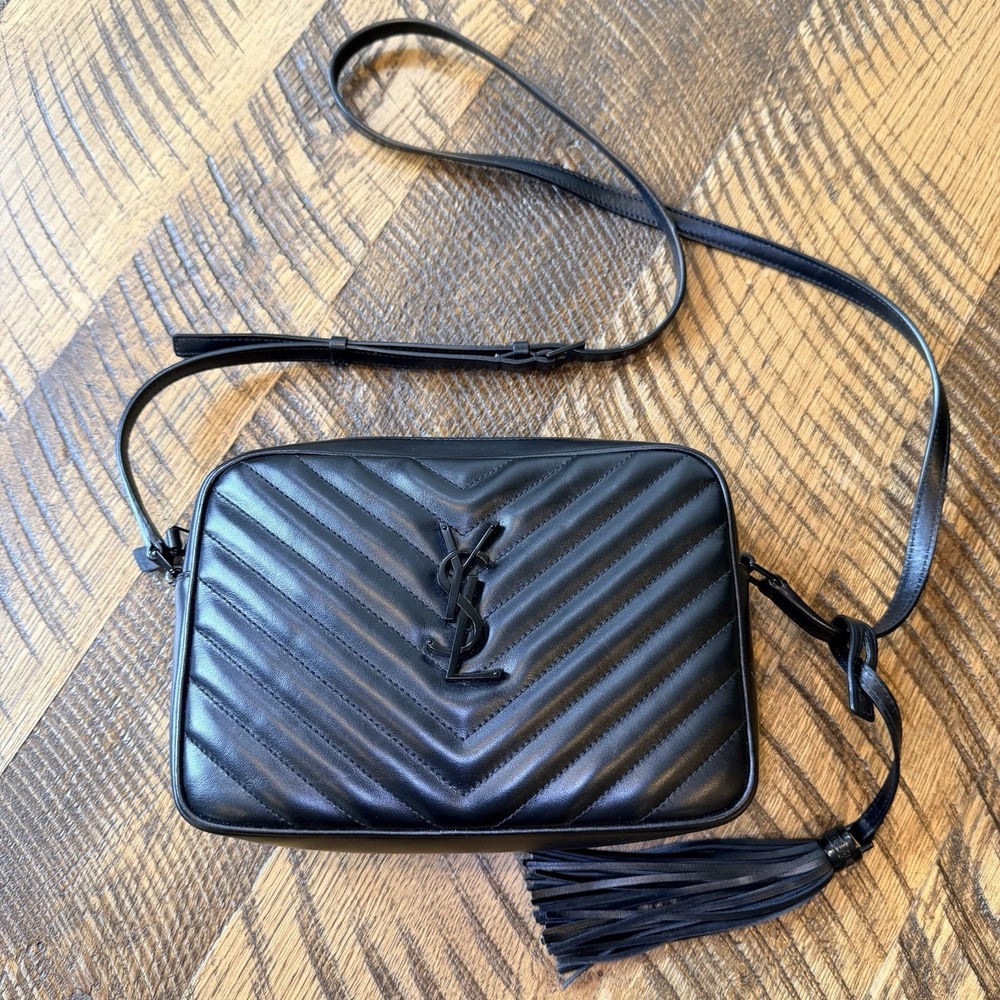 Saint Laurent YSL Lou Tassel Quilted Leather Camera Shoulder Bag
